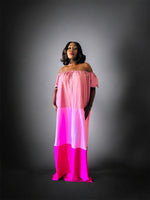 AKBO Off-shoulder Tri Pink Shades Boubou Dress